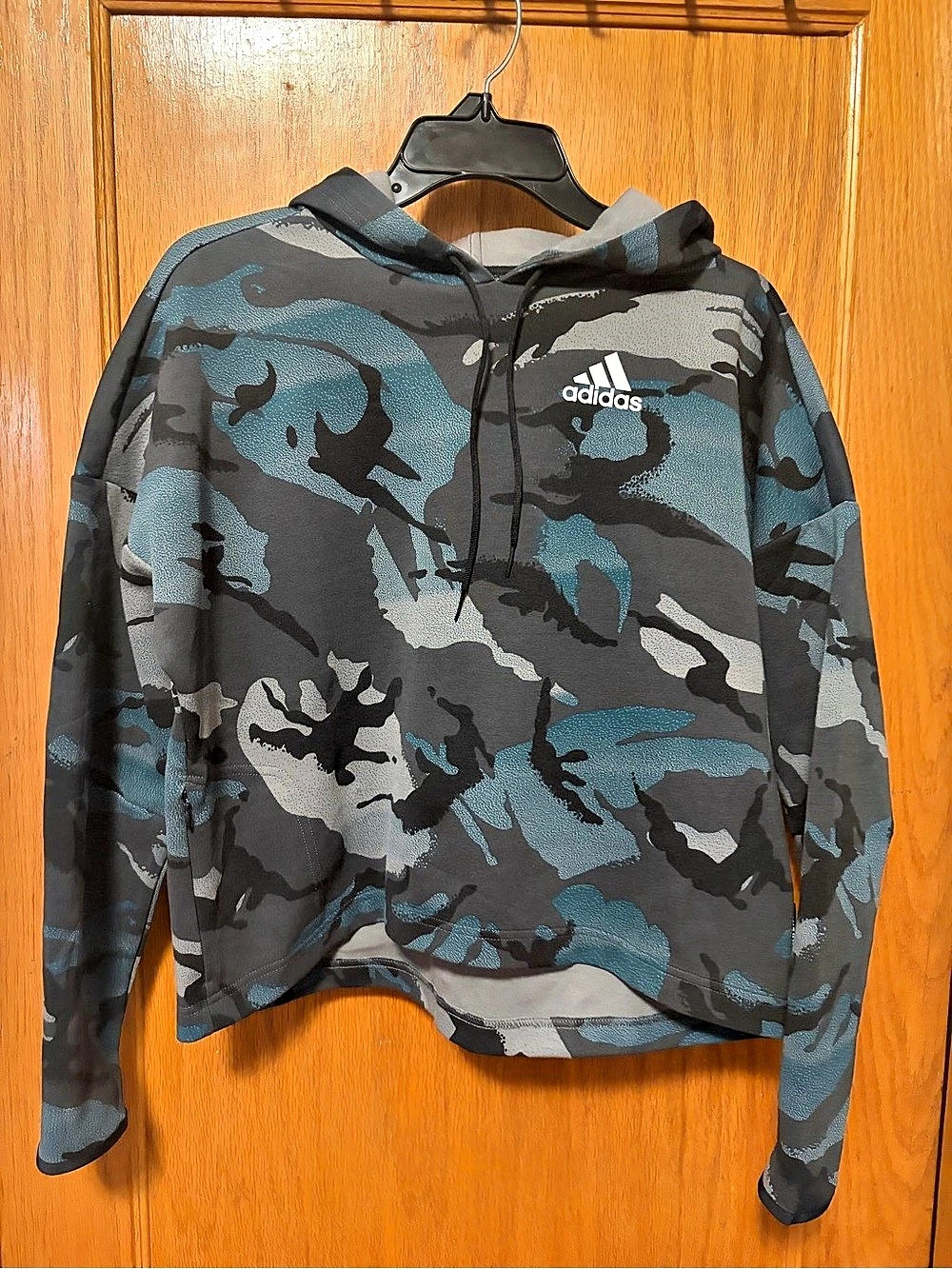 adidas Built for Purpose Camo Hoodie Black & Blue Size Small
